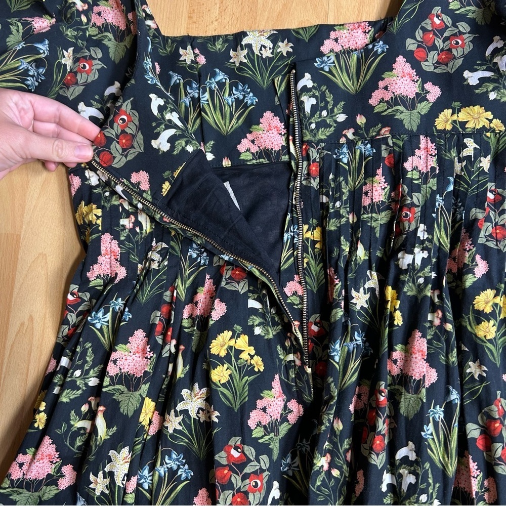 Agua Bendita Carmelo Magdalena Poplin Mini Dress Floral Medium Event Cottagecore - Picture 12 of 15